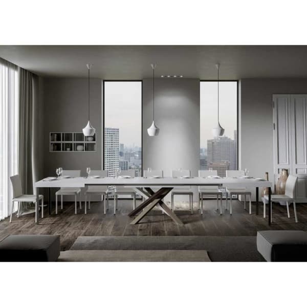 Utdragbart bord - Volantis - 90x160/420 cm - White Ash - 4/C Vit