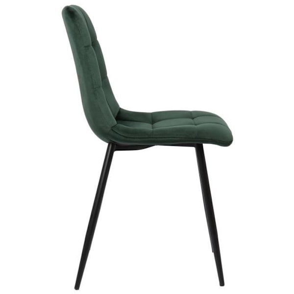 Set med 4 matstolar - CLP - Tilde - Grön - Sammet - Bekväm och designad Grön