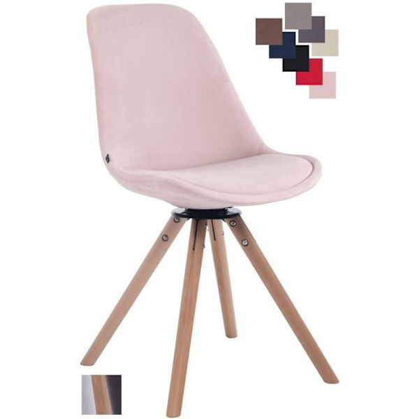 Troyes retro designmatsalsstol i sammet - CLP - Vridbar sits - Rosa Rosa