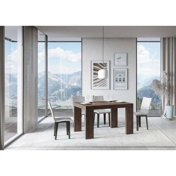 Utökningsbart bord - Roxell - 90x120/224 cm - Valnöt - Vit - Barn Valnöt