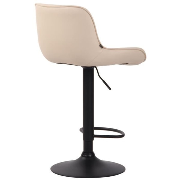 Barstol - CLP - Lentini - Imiterat läder - Cream-Black - Elegant och bekväm design Gräddsvart