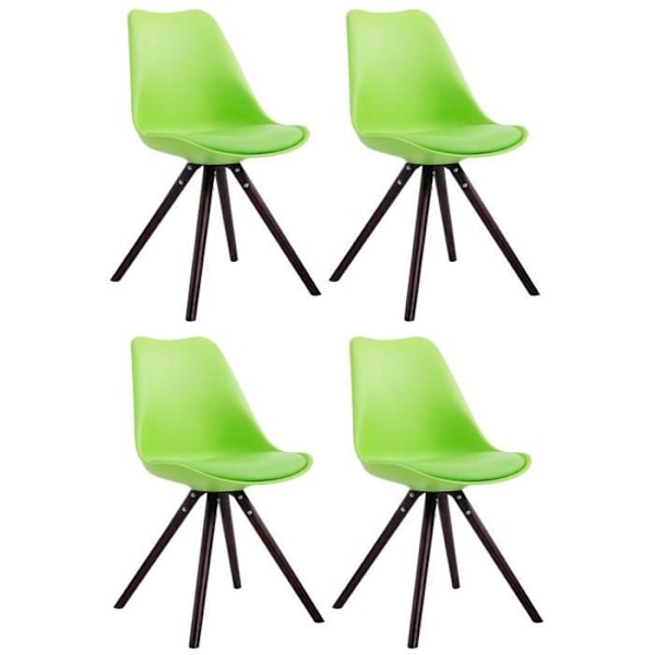 Matsalstolar Toulouse i konstläder - CLP - 4-pack - Skandinavisk design - Grön Grön