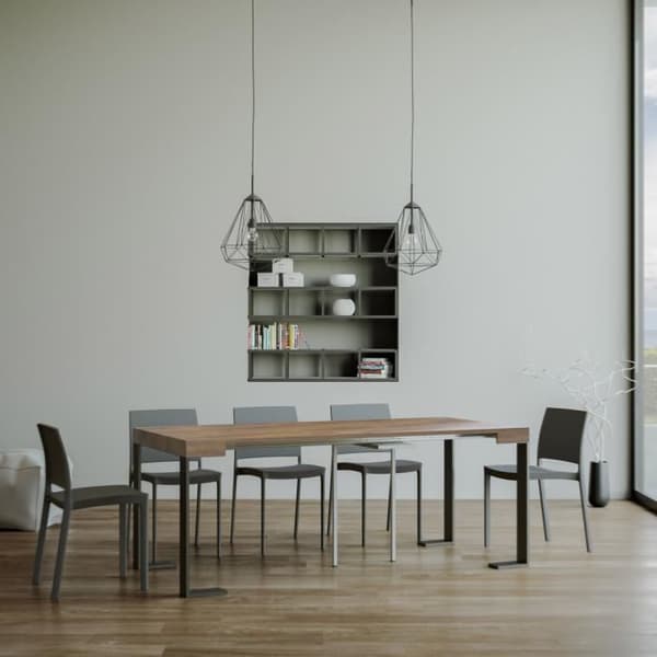 Konsol - ITAMOBY - Tecno Small - Valnöt - Antracitram - Utsträckbar 90-196 cm Valnöt