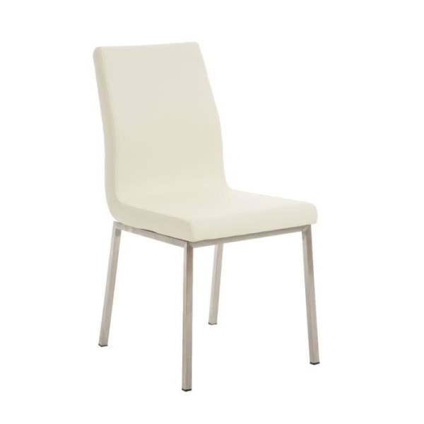 Colmar Matsalsstol i konstläder - CLP - Modern - Beige - Metall Grädde