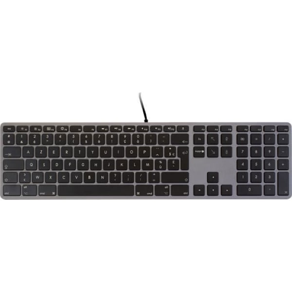 USB-tangentbord - LMP - KB-1243 - AZERTY - Mellanslagsgrå - Numeriskt tangentbord Grå