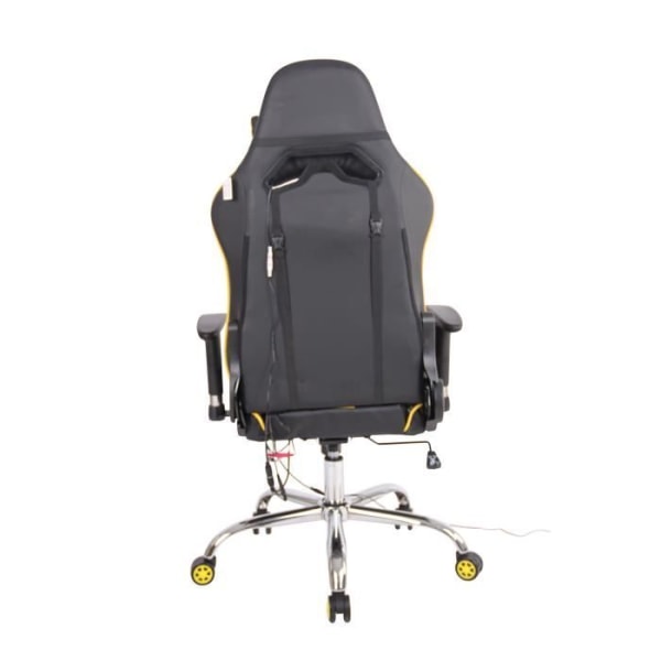 Limit XM Kontorsstol i konstläder - Svart - Gul - Ergonomiska och massagefunktioner Svart gul