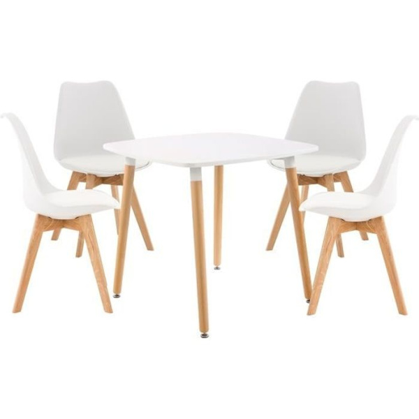 -CLP-Matgrupp Liborg med 1 Bord och 4 Stolar-Array Vit