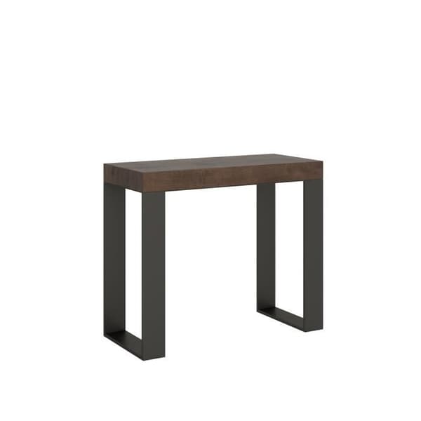 Konsol - ITAMOBY - Tecno Small - Valnöt - Antracitram - Utsträckbar 90-196 cm Valnöt