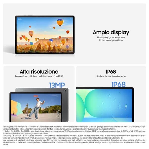 Samsung Galaxy Tab S10 FE+ 13,1" Android-Tablet 12 GB RAM 256 GB Wi-Fi