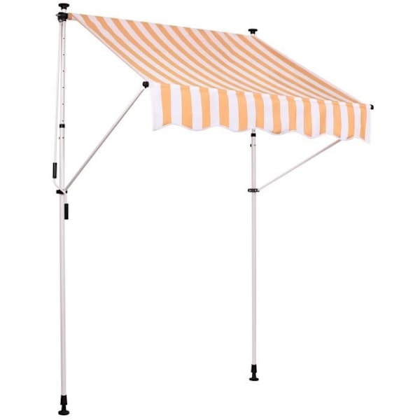 Westerly Clamp Markisgardin - CLP - Gul - Vattenavvisande och Anti-UV Canvas - Rostfritt stål - 350x120 cm Vit/gul