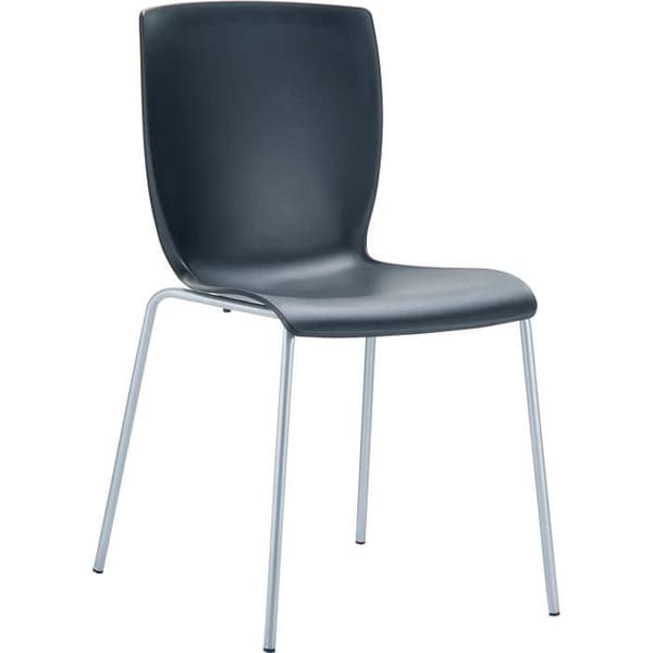 -CLP-Set med 2 stapelbara trädgårdsstolar Mio i plast med aluminiumben-Array svart