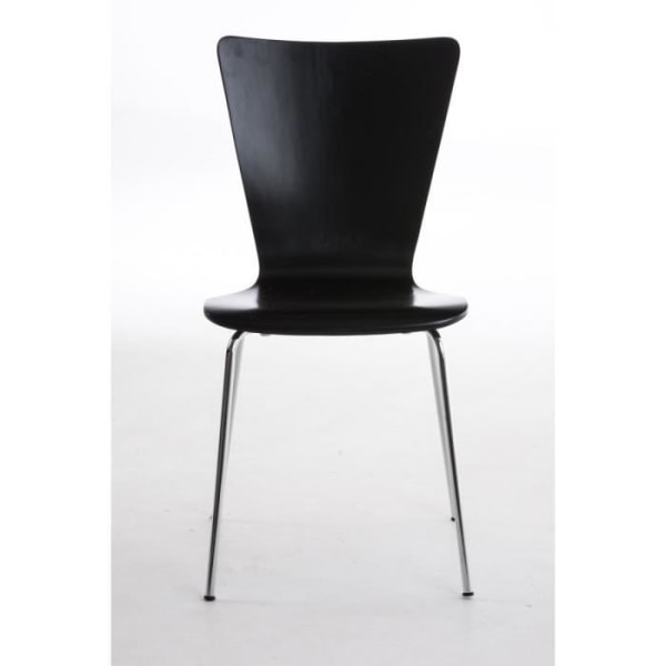 Staplingsstolar - CLP - AARON - Ergonomiskt trä - Kromat metall - Set om 4 Krom