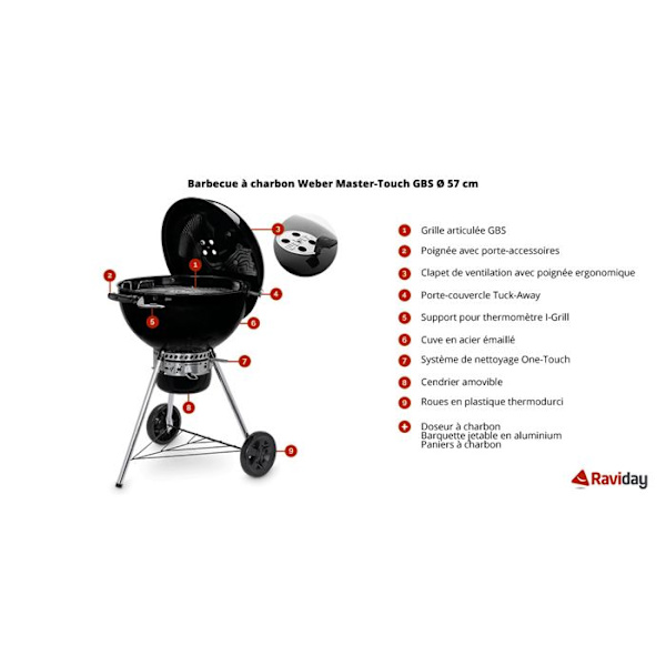 WEBER Master Touch GBS E 57 Svart kolgrill - 57cm