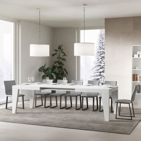Bord - NAXY - ask - utdragbar 264 cm Vit