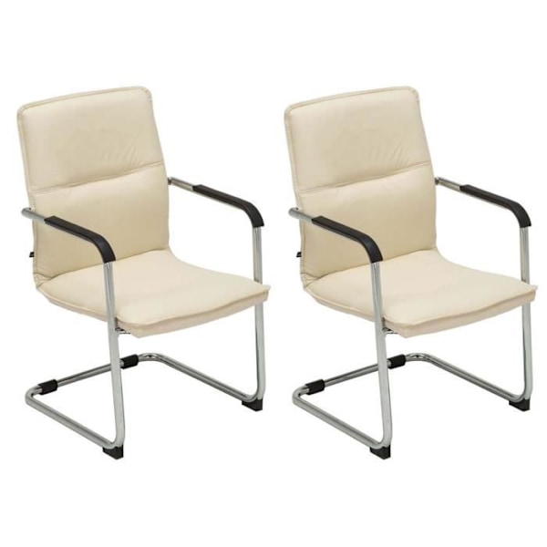 -CLP-Set med 2 cantilever-stolar Seattle i konstläder-Array grädde