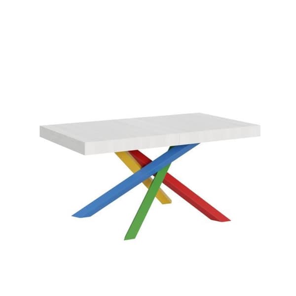 Utdragbart bord Utdragbart bord 90x160/420 cm Volantis White Ash ram 4/B Vit