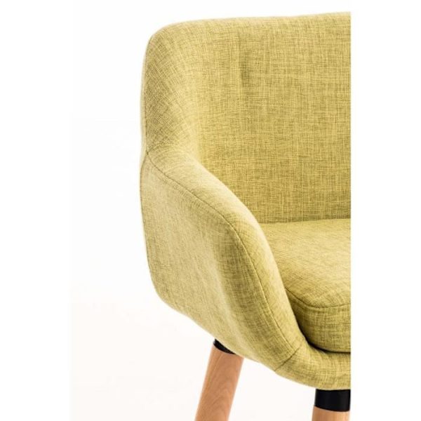 Set med 2 BELLEY barstolar i ljusgrönt tyg med armstöd - modern stil Ljusgrön