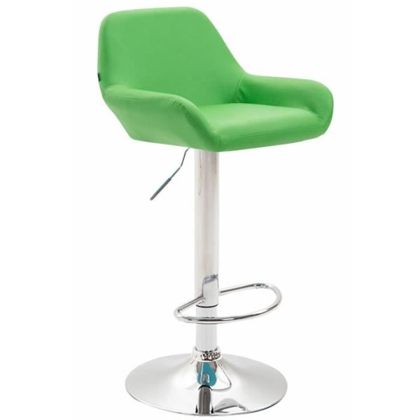 Set med 2 designbarstolar i konstläder Braga - CLP - Justerbar i höjdled - Grön Grön