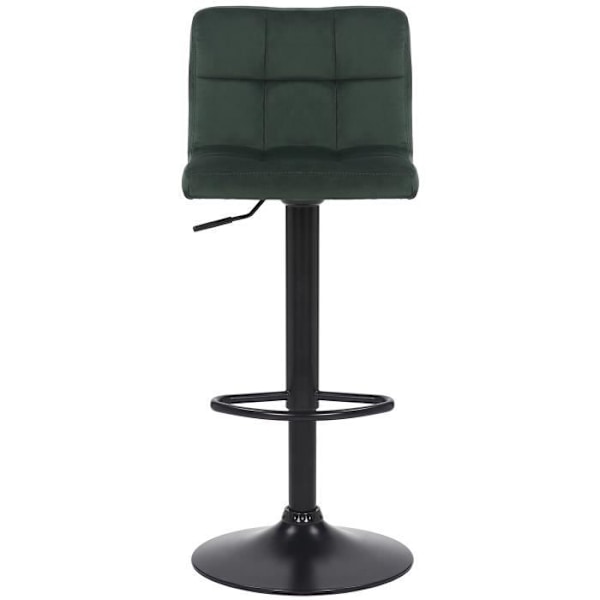 Barpall - NIERGES Velvet (Grön) - Justerbar i höjdled - Vintage Style - Metallfötter