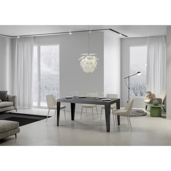 Utdragbart bord - Flame - 90x140/244 cm - Cement - Antracit Cement