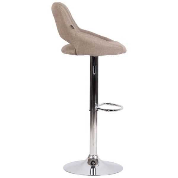Milet Fabric Barpall med metallbas justerbar höjdsväng - CLP - Taupe-Chrome Taupe-Chrome