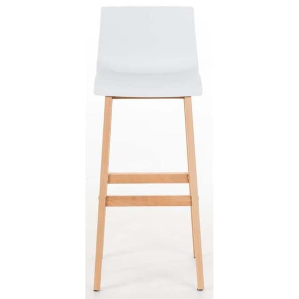 -CLP-Set med 2 barstolar Hover i plast med fyra ben i Natura-Array Vit