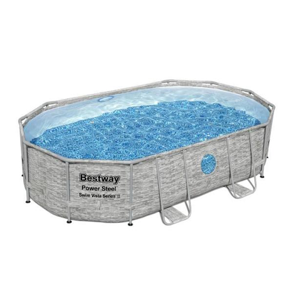BESTWAY poolkit ovan jord Power Steel™ 488 x 305 x 107 cm Oval