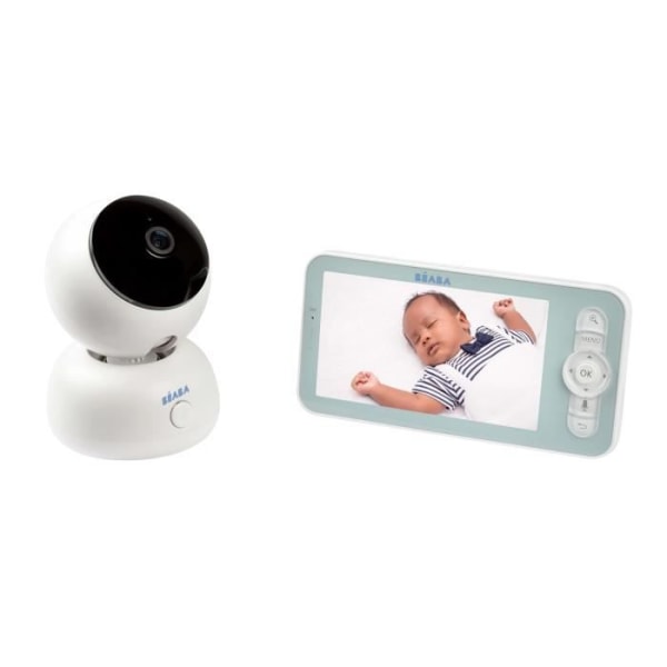 BEABA Zen Premium Video Baby Monitor - 360° roterande kamera, infrarött mörkerseende