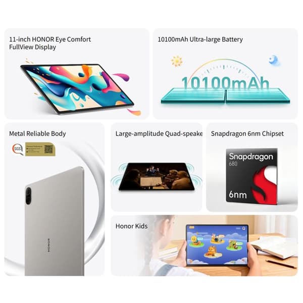 Pekskärm - HONOR - Pad X8b - 11" IPS-skärm - 4 GB RAM - 128 GB