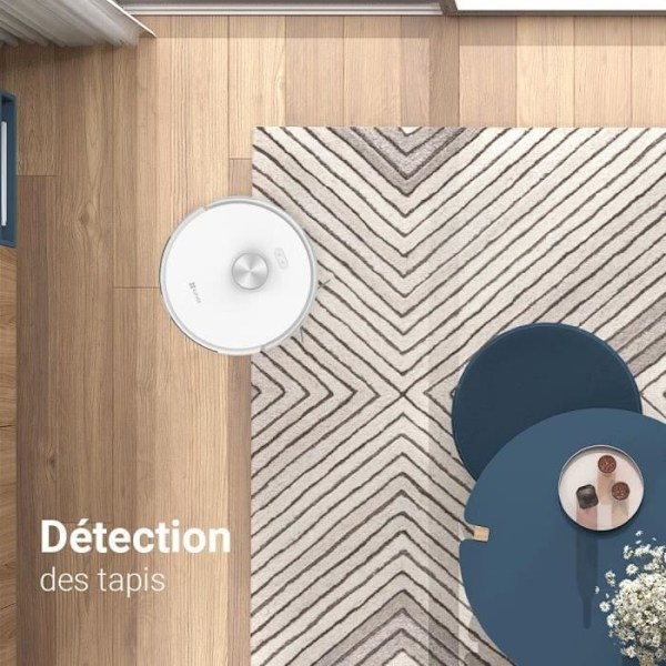 EZVIZ RE5 - Robotdammsugare - Effekt 4000 Pa - LIDAR-navigering - Hinderdetektering - Mattdetektion Vit