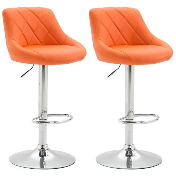 -CLP-Set med 2 barstolar Lazio i konstläder-Array orange