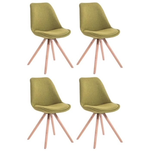Set med 4 Matstolar - CLP - Toulouse i Tyg - Grön-Natur - Skandinavisk Design Grön-Natur