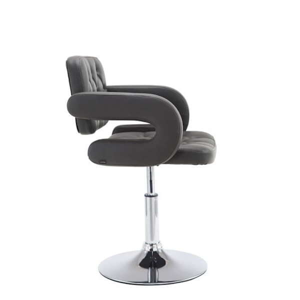 Dublin Faux Leather Lounge Chair - Sockel med central pelare i krommetall - Grå Grå