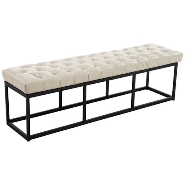 Amun B bänk i konstläder - CLP - 150 cm - Kräm - Elegans - Chic - Mjuk Grädde
