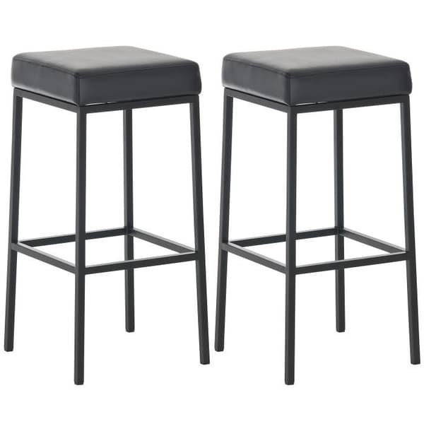 -CLP-Set med 2 barstolar Montréal 80 i konstläder-Array svart
