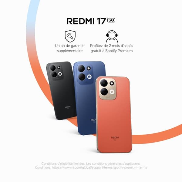 Smartphone - REDMI - REDMI 17 5G - 4 GB RAM - 256 GB ROM - Batteri 7500 mAh Blå
