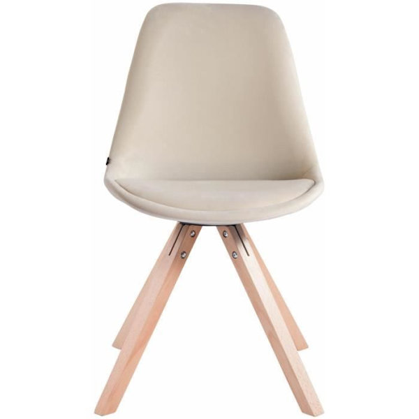 Retro TOULOUSE stol klädd i sammet - skandinavisk stil - beige Beige