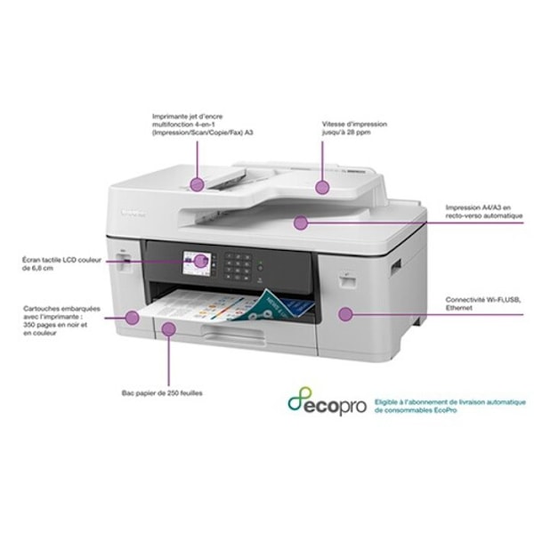 Multifunktionsskrivare - Brother - MFC-J6540DWE - Bläckstråle - A3/A4 - Wi-Fi