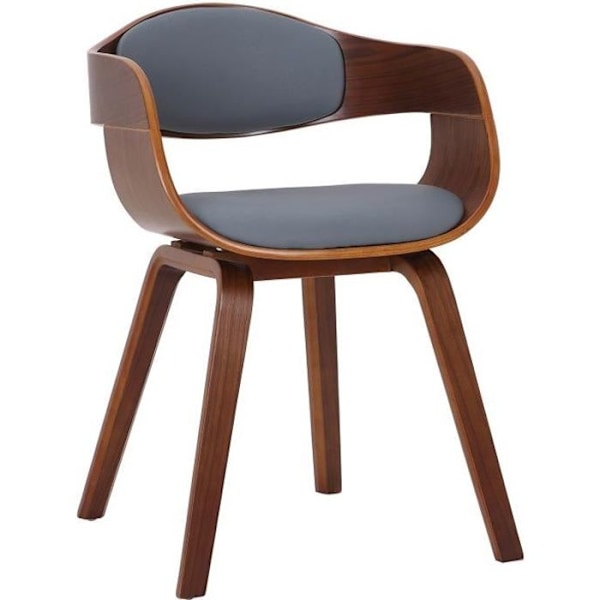 Kingston Visitor Chair i konstläder - CLP - Valnöt - Maximal komfort - Modern design - Grå Grå