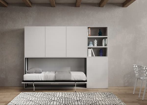 Sängskåp - Kando - Modell F - 1 säng - Vit ask - Samtida design Vit Ask