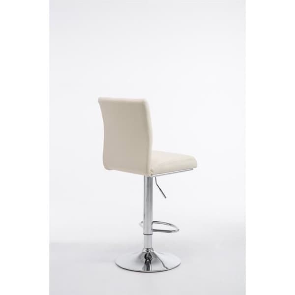 Set med 2 barstolar - CORCELLES Leatherette Chrom (Cream) grädde