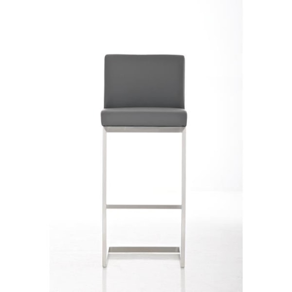 Set med 2 barstolar - CLP - Paros - Imiterat läder - Grå - Modern design Grå