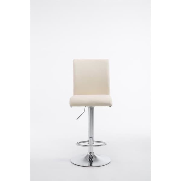 Set med 2 barstolar - CORCELLES Leatherette Chrom (Cream) grädde