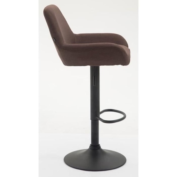 Set med 2 MAGNIEU barstolar i svart och brunt tyg med armstöd och metallfötter - modern stil Svart brun)