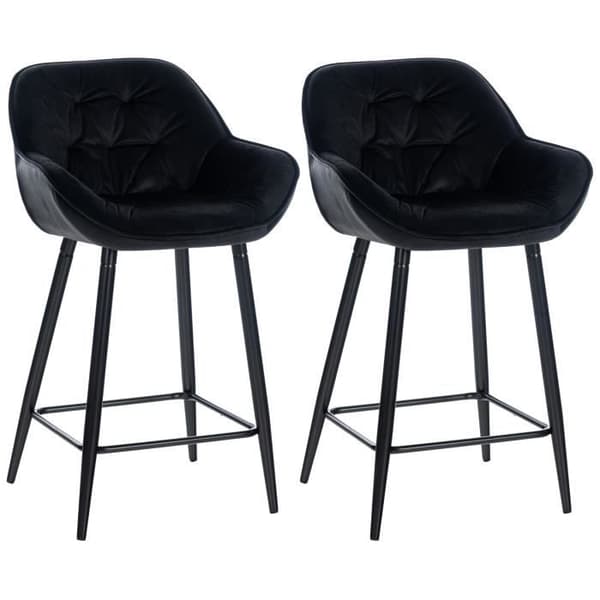 -CLP-Set med 2 Gibson barstolar med metallben-Array svart