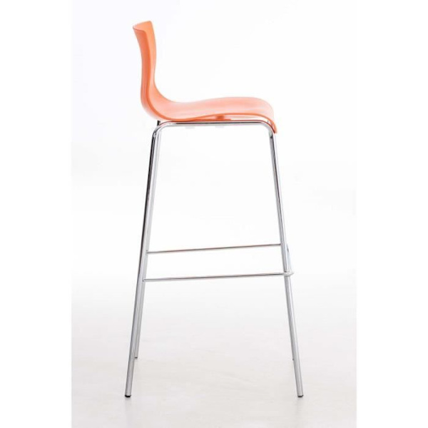 Barstolar - CLP - Hoover - Plastassistent - Metallfötter - Set om 2 - Orange Orange