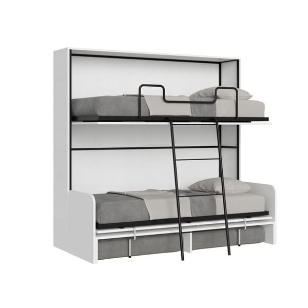 Fällbar säng - ITAMOBY - KANDO SOFFA - 2 bäddar 85 - Inbyggd soffa - Vit ask Vit Ask