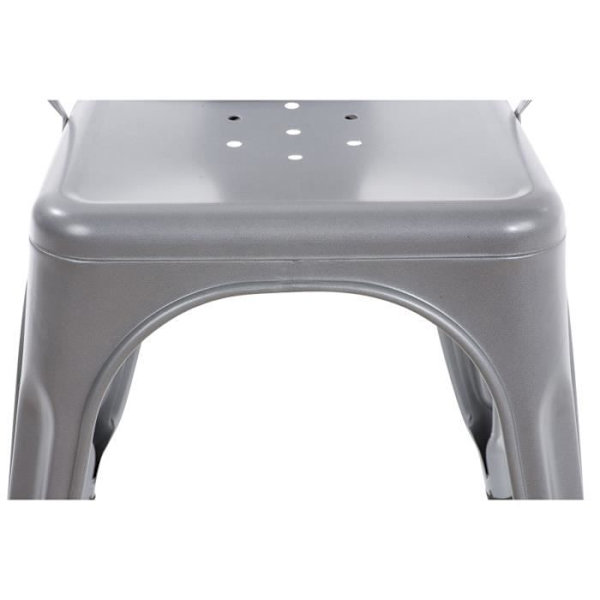 Benedikt industriella stapelbara stolar - CLP - Set om 4 - Silvermetall Pengar