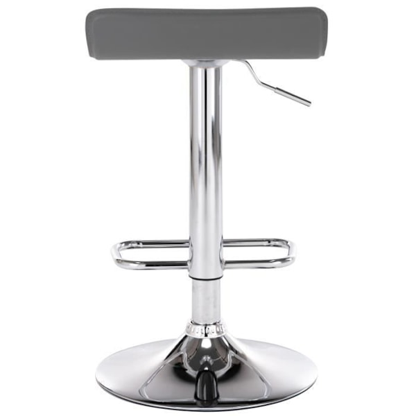 Set med 2 barstolar - TORCIEUX Grå - Höjdjusterbar - Faux och metall Grå