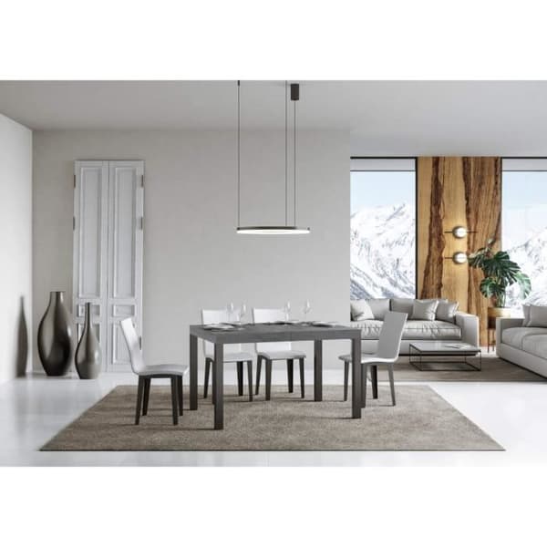 Utdragbart bord - Everyday - 90x140/244 cm - Cement - Antracit Cement